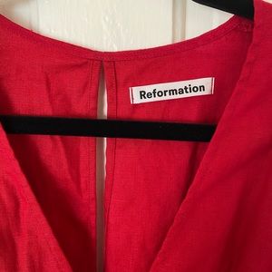 Reformation Linen Wrap Dress XL